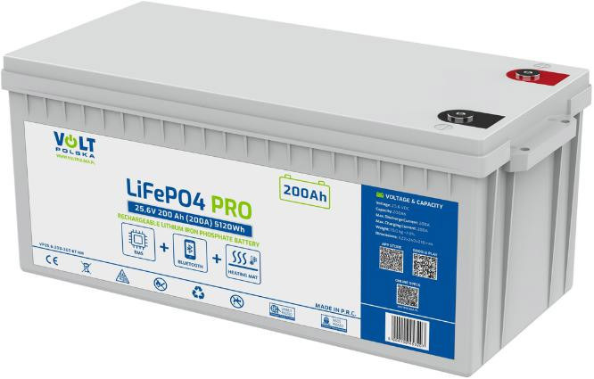 Akumulator Volt Polska LiFePO4 PRO 25,6V 200 Ah (200A) BMS BLUETOOTH + MATA Akumulator Volt Polska LiFePO4 PRO 25,6V 200 Ah (200A) BMS BLUETOOTH + MATA
