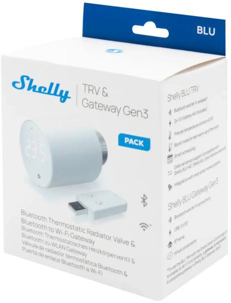 Shelly BLU TRV 2-pack 2 x BLU TRV + 1 x BLU Gateway Gen3 Shelly BLU TRV 2-pack 2 x BLU TRV + 1 x BLU Gateway Gen3