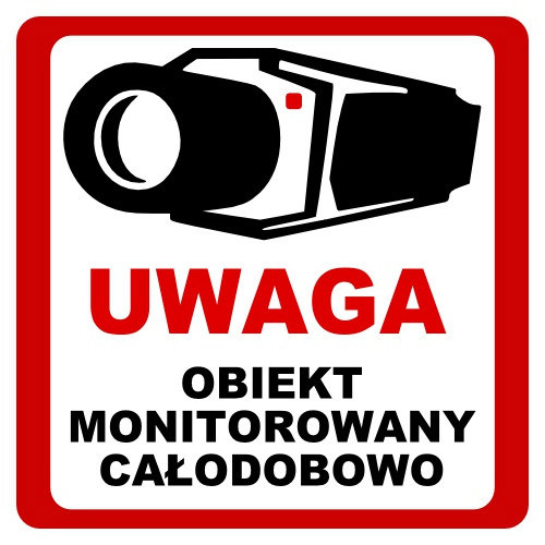 NAKLEJKA OBIEKT MONITOROWANY 20x20 6039 NAKLEJKA OBIEKT MONITOROWANY 20x20 6039