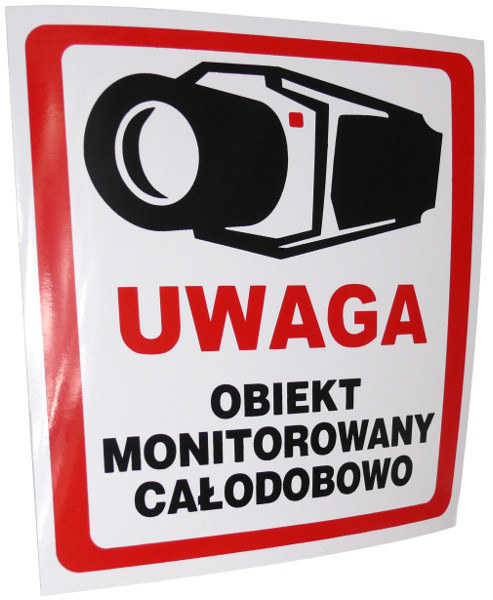 NAKLEJKA OBIEKT MONITOROWANY 20x20 6039 NAKLEJKA OBIEKT MONITOROWANY 20x20 6039