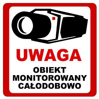 NAKLEJKA OBIEKT MONITOROWANY 10x10 8332 NAKLEJKA OBIEKT MONITOROWANY 10x10 8332