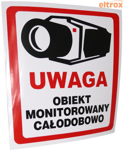 NAKLEJKA OBIEKT MONITOROWANY 10x10 8332 NAKLEJKA OBIEKT MONITOROWANY 10x10 8332