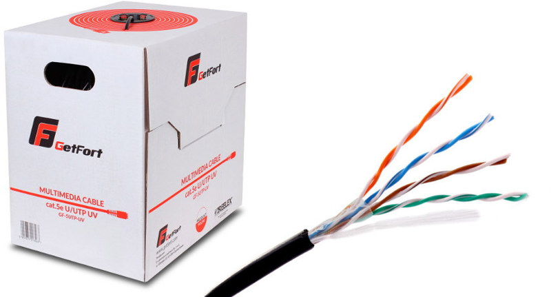 KABEL SKRĘTKA GETFORT PREMIUM CAT.5E U/UTP UV SUCHY 305m KABEL SKRĘTKA GETFORT PREMIUM CAT.5E U/UTP UV SUCHY 305m