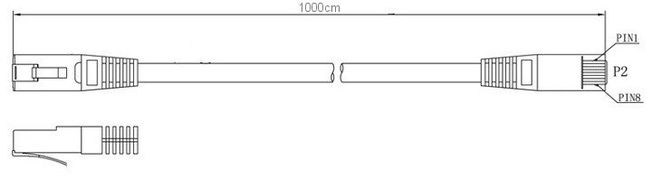 PATCHCORD SKRĘTKA GETFORT CAT.5E UTP 10m szary PATCHCORD SKRĘTKA GETFORT CAT.5E UTP 10m szary