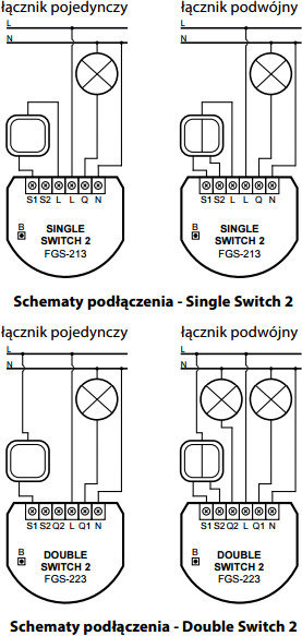 Moduł przekaźnikowy Double Switch 2 FIBARO FGS-223 Moduł przekaźnikowy Double Switch 2 FIBARO FGS-223