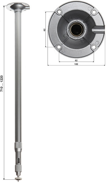 UCHWYT DO KAMER TELESKOPOWY SUFITOWY BR-60X120 710-1220 UCHWYT DO KAMER TELESKOPOWY SUFITOWY BR-60X120 710-1220