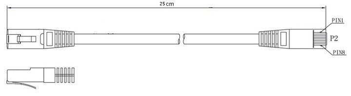 PATCHCORD SKRĘTKA GETFORT CAT.6 FTP 0,25m szary PATCHCORD SKRĘTKA GETFORT CAT.6 FTP 0,25m szary
