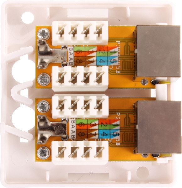 GNIAZDO NATYNKOWE EKRANOWANE GETFORT 2XRJ45 KAT.5E GNIAZDO NATYNKOWE EKRANOWANE GETFORT 2XRJ45 KAT.5E