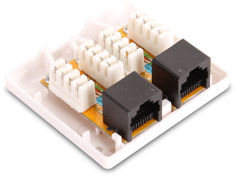 GNIAZDO NATYNKOWE GETFORT 2XRJ45 KAT.6 GNIAZDO NATYNKOWE GETFORT 2XRJ45 KAT.6