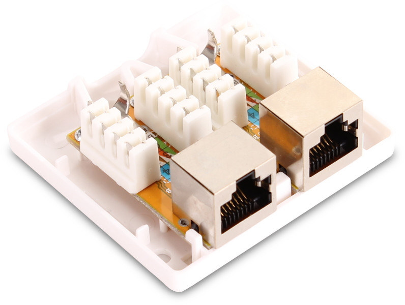 GNIAZDO NATYNKOWE EKRANOWANE GETFORT 2XRJ45 KAT.6 GNIAZDO NATYNKOWE EKRANOWANE GETFORT 2XRJ45 KAT.6