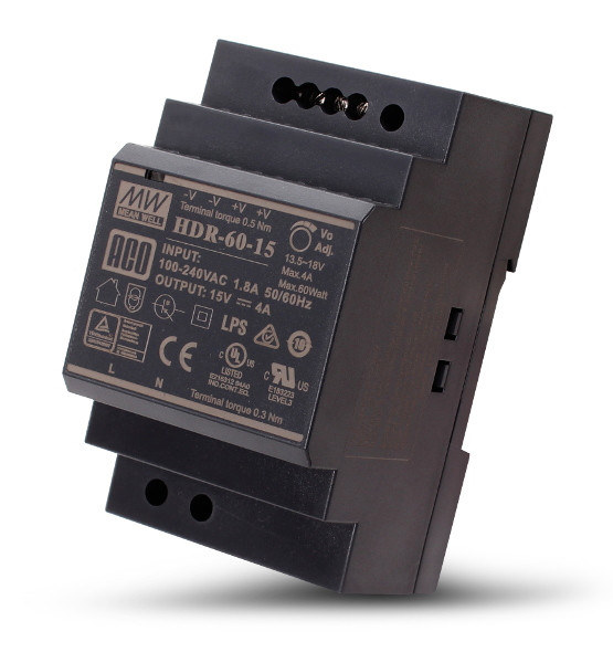 ACO PS-HDR-60-15MA video DIN 13,5-18VDC, 4A;18010