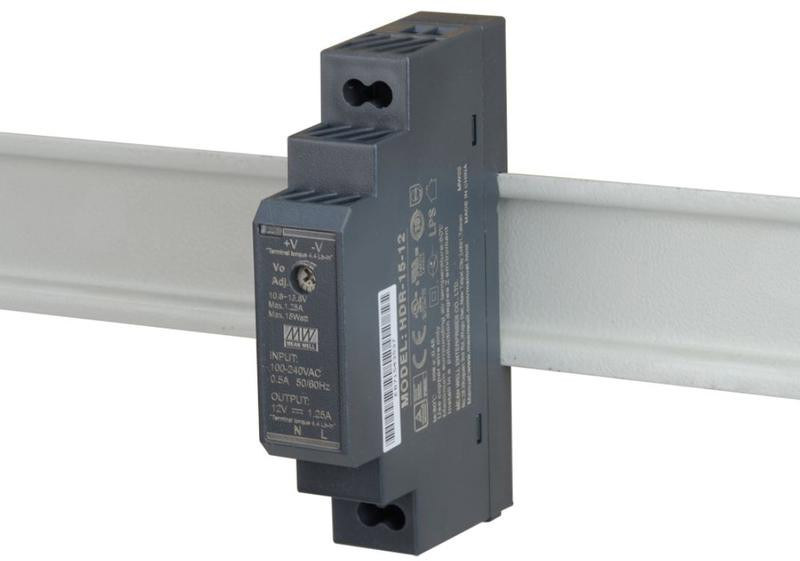 ZASILACZ IMPULSOWY NA SZYNĘ DIN MEAN WELL HDR-15-12 12V/15W/1.25A ZASILACZ IMPULSOWY NA SZYNĘ DIN MEAN WELL HDR-15-12 12V/15W/1.25A