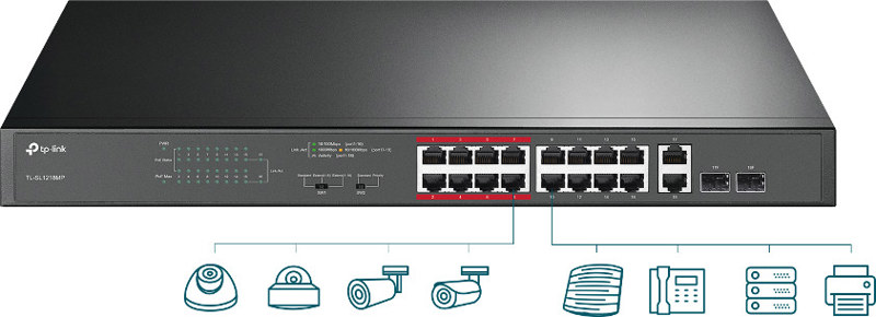 SWITCH TP-LINK TL-SL1218MP SWITCH TP-LINK TL-SL1218MP