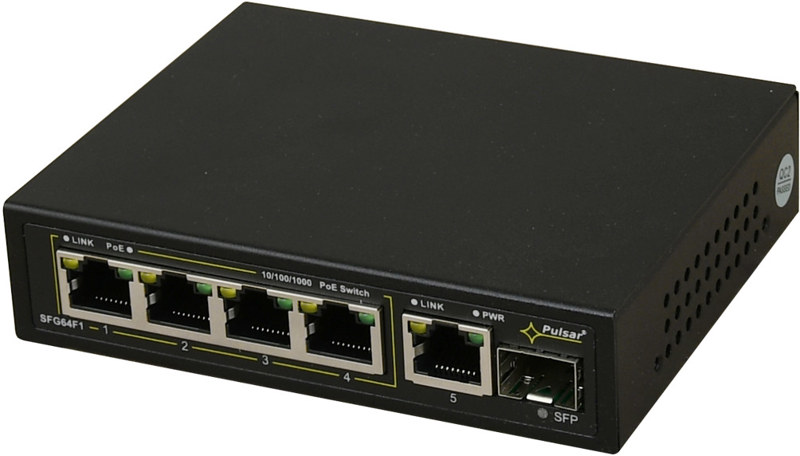 Switch 6-portowy PULSAR SFG64F1 do 4 kamer IP Switch 6-portowy PULSAR SFG64F1 do 4 kamer IP