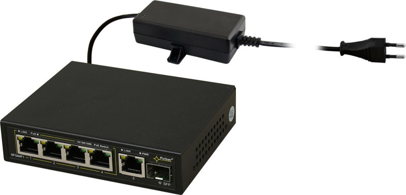 Switch 6-portowy PULSAR SFG64F1 do 4 kamer IP Switch 6-portowy PULSAR SFG64F1 do 4 kamer IP
