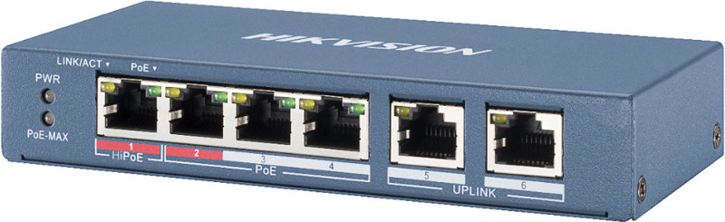 SWITCH PoE DS-3E0106HP-E 6-PORTOWY Hikvision SWITCH PoE DS-3E0106HP-E 6-PORTOWY Hikvision