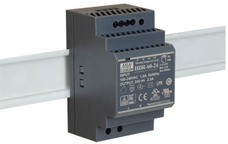 ZASILACZ IMPULSOWY NA SZYNĘ DIN MEAN WELL HDR-60-24 24V/60W/2.5A ZASILACZ IMPULSOWY NA SZYNĘ DIN MEAN WELL HDR-60-24 24V/60W/2.5A