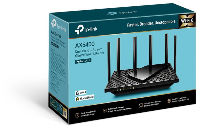 ROUTER TP-LINK ARCHER AX73 Wi-Fi 6 AX5400 ROUTER TP-LINK ARCHER AX73 Wi-Fi 6 AX5400