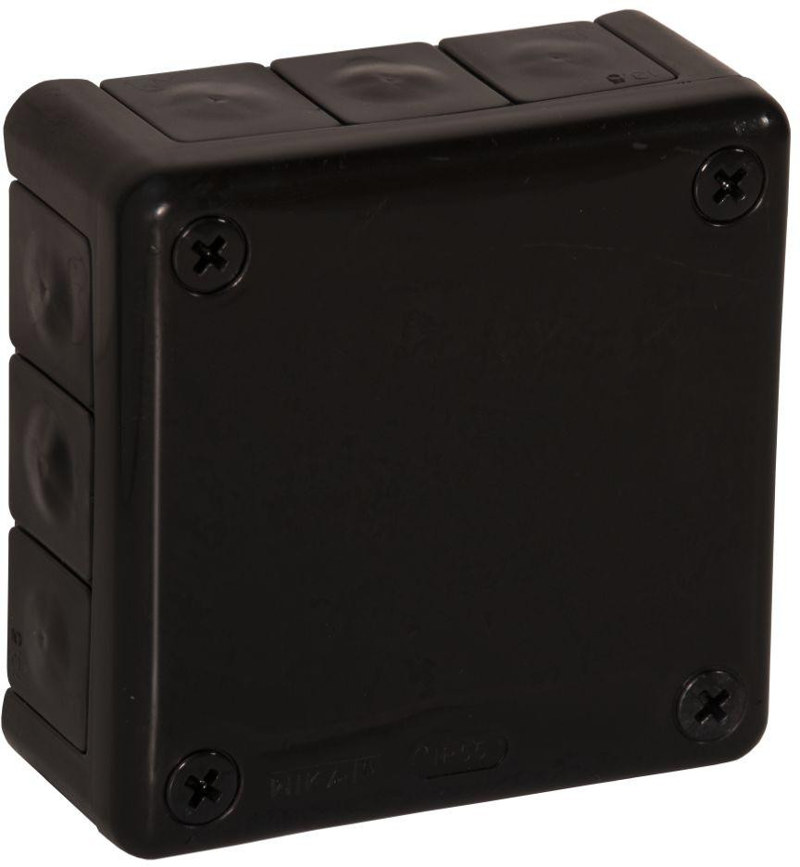 Puszka natynkowa pusta 12 wlotów VIPLAST VP-41 CZARNA IP55 98x98x42mm 041-05 Puszka natynkowa pusta 12 wlotów VIPLAST VP-41 CZARNA IP55 98x98x42mm 041-05