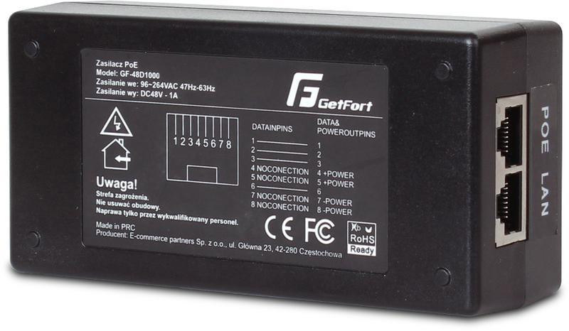 ZASILACZ ADAPTER POE GIGABIT GETFORT GF-48-60W-G