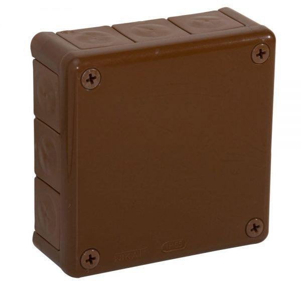 Puszka natynkowa pusta 12 wlotów VIPLAST VP-51 BRĄZOWA IP55 118x118x46mm 051-02 Puszka natynkowa pusta 12 wlotów VIPLAST VP-51 BRĄZOWA IP55 118x118x46mm 051-02