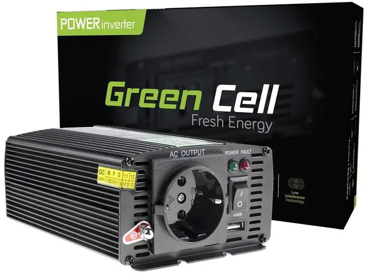 PRZETWORNICA NAPIĘCIA Green Cell 12V / 230V 500W/1000W MODYFIKOWANA SINUSOIDA PRZETWORNICA NAPIĘCIA Green Cell 12V / 230V 500W/1000W MODYFIKOWANA SINUSOIDA