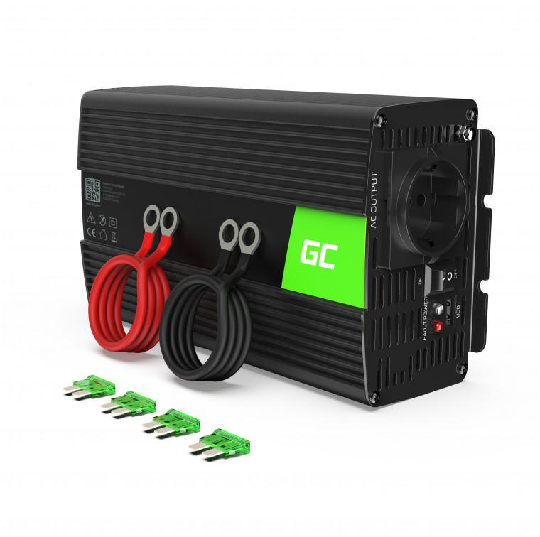PRZETWORNICA NAPIĘCIA INWERTER Green Cell 12V / 230V 1000W/2000W MODYFIKOWANA SINUSOIDA INV08 PRZETWORNICA NAPIĘCIA INWERTER Green Cell 12V / 230V 1000W/2000W MODYFIKOWANA SINUSOIDA INV08