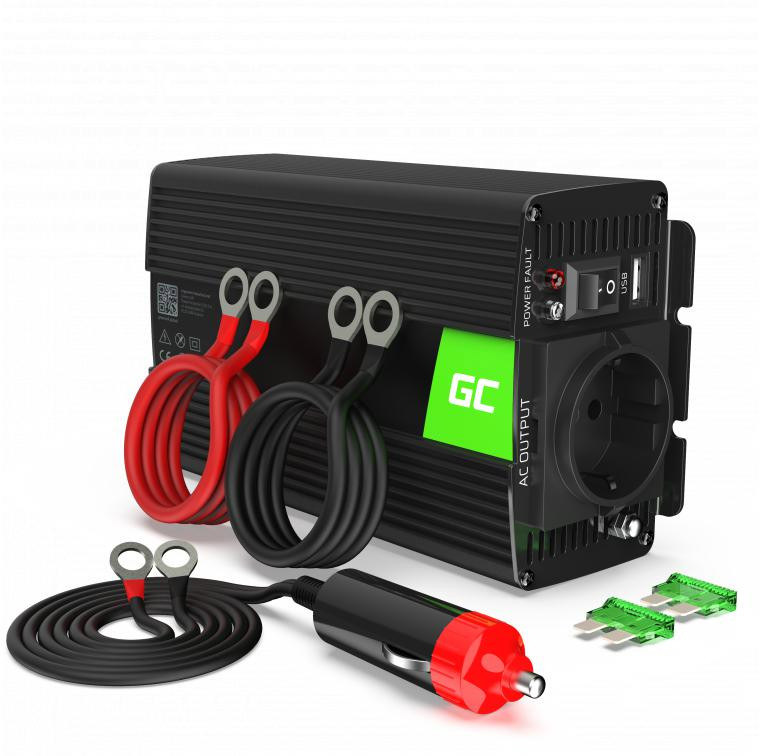PRZETWORNICA NAPIĘCIA INWERTER Green Cell 12V / 230V 500W/1000W CZYSTA SINUSOIDA INV16 PRZETWORNICA NAPIĘCIA INWERTER Green Cell 12V / 230V 500W/1000W CZYSTA SINUSOIDA INV16