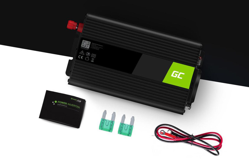 PRZETWORNICA NAPIĘCIA INWERTER Green Cell 12V / 230V 500W/1000W CZYSTA SINUSOIDA INV16 PRZETWORNICA NAPIĘCIA INWERTER Green Cell 12V / 230V 500W/1000W CZYSTA SINUSOIDA INV16
