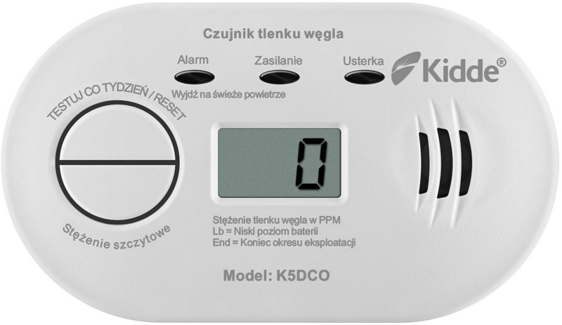 Czujnik czadu z wyświetlaczem Kidde K5DCO Czujnik czadu z wyświetlaczem Kidde K5DCO