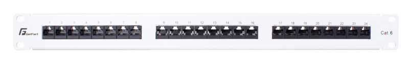 PATCH PANEL UTP CAT.6 24 PORTY SZARY PGF-6UTP24-B5-G GETFORT PATCH PANEL UTP CAT.6 24 PORTY SZARY PGF-6UTP24-B5-G GETFORT