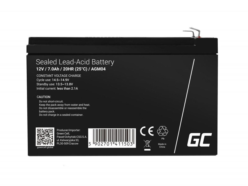 AKUMULATOR AGM Green Cell VRLA 12V 7Ah AKUMULATOR AGM Green Cell VRLA 12V 7Ah