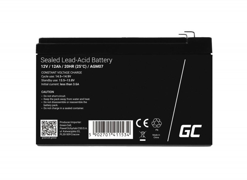 AKUMULATOR AGM Green Cell VRLA 12V 12Ah AKUMULATOR AGM Green Cell VRLA 12V 12Ah