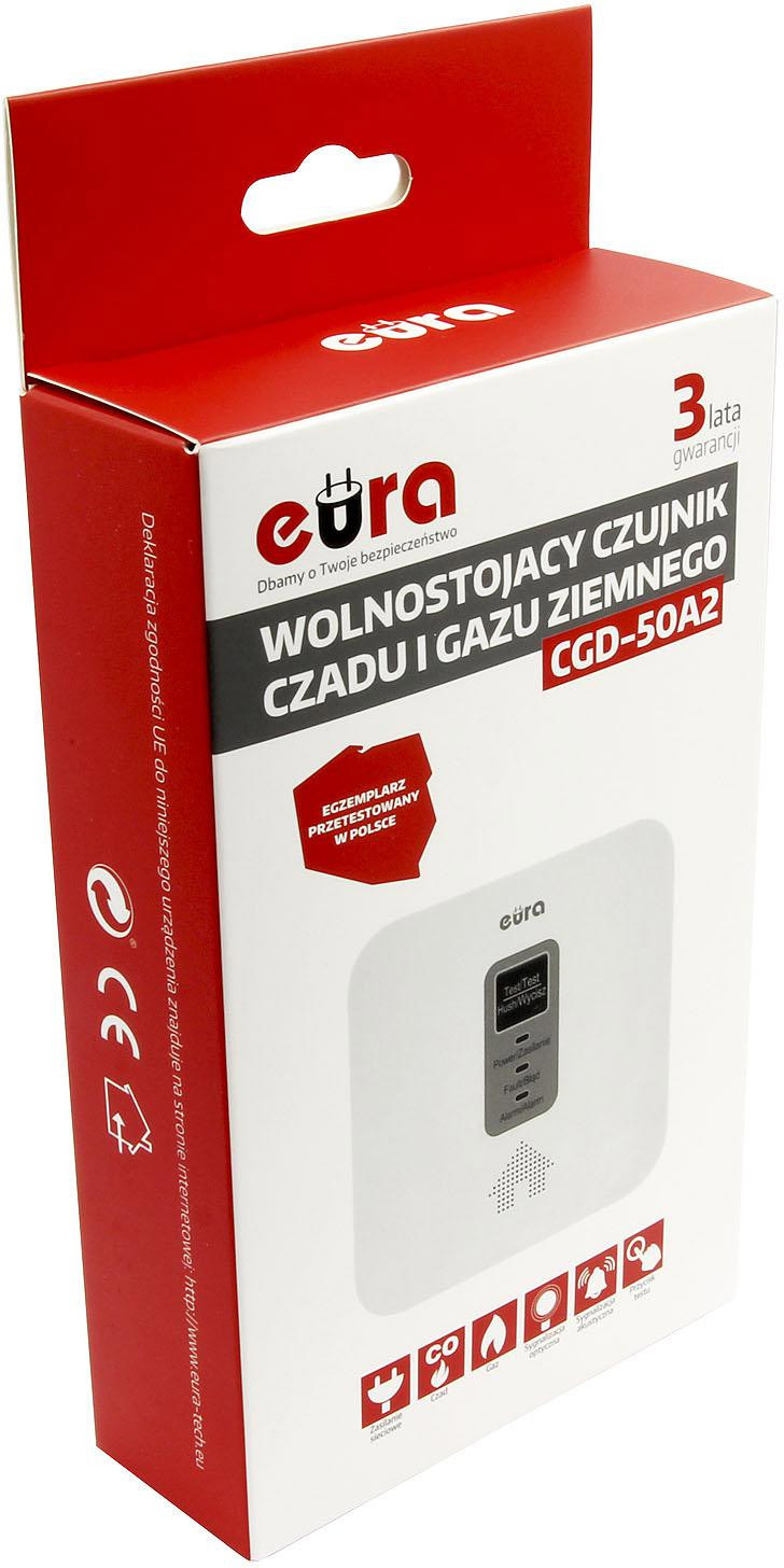 Czujnik czadu i gazu ziemnego 2w1 Eura CGD-50A2 Czujnik czadu i gazu ziemnego 2w1 Eura CGD-50A2