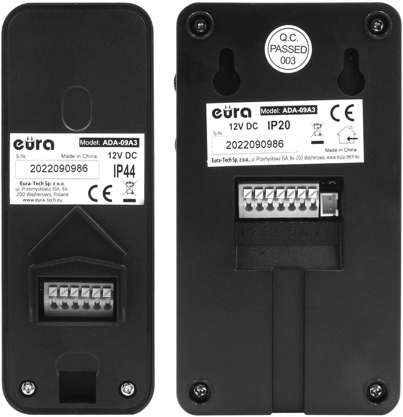 Domofon EURA ADP-09A3 czarny, głośnomówiący Domofon EURA ADP-09A3 czarny, głośnomówiący