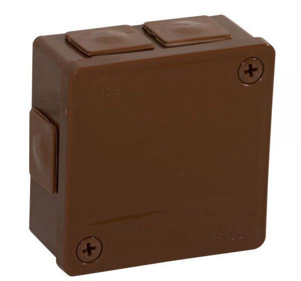 Puszka natynkowa pusta 6 wlotów VIPLAST VP-22 BRĄZOWA IP55 86x86x40mm 022-02 Puszka natynkowa pusta 6 wlotów VIPLAST VP-22 BRĄZOWA IP55 86x86x40mm 022-02