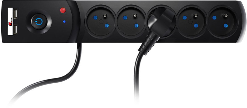 Listwa zasilająca antyprzepięciowa Getfort 5P 1,5m Czarna USB