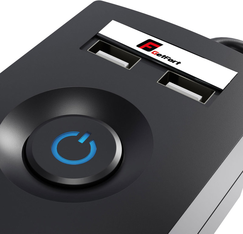 Listwa zasilająca antyprzepięciowa Getfort 5P 5m Czarna USB