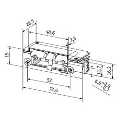 Elektrozaczep HARTTE XS12U-C seria XS 12V standard z wyślizgiem - Elektrozaczep HARTTE XS12U-C seria XS (R5) 12V standard z wyślizgiem