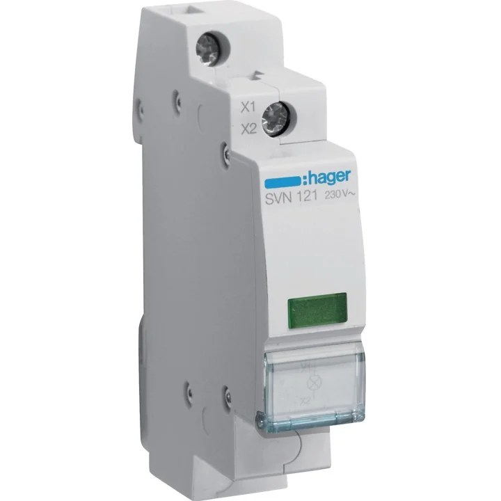 Lampka sygnalizacyjna, 230V AC, Zielony LED HAGER SVN121