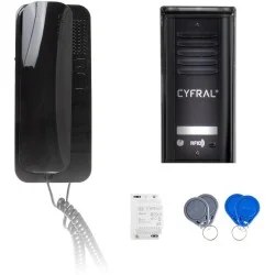 DOMOFON CYFRAL COSMO 1-LOKATORSKI KASETA CZARNA/UNIFON CZARNY