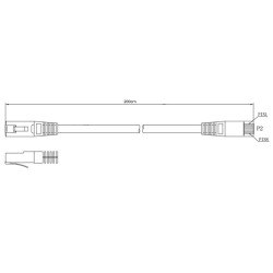 Patchcord Getfort cat.5e UTP 2m szary - PATCHCORD SKRĘTKA GETFORT CAT.5E UTP 2m szary