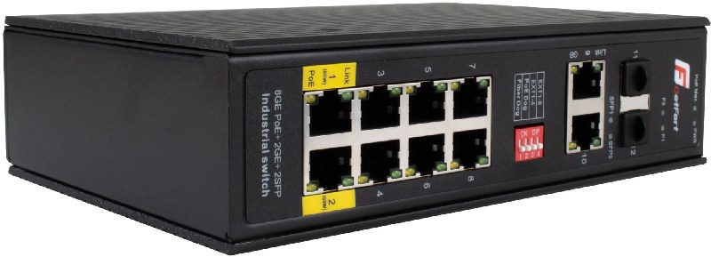 SWITCH POE GETFORT PRZEMYSŁOWY POE 8GE+2GE+2SFP (-40/80)