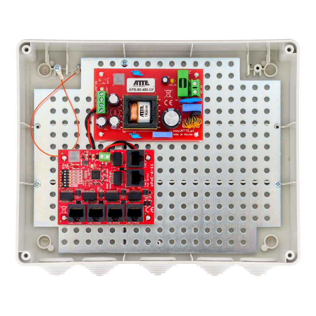 Zestaw do 5 kamer IP switch PoE 5P+1UP ATTE IP-5-11-L3